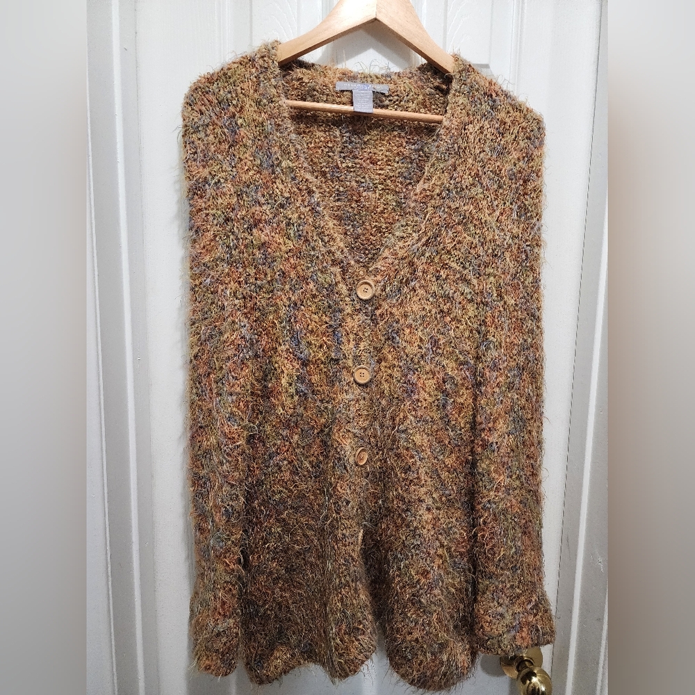 Carroll Reed Womens Multicolored Button Down Sweater